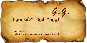 Gyurkó Gyöngyi névjegykártya