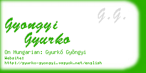 gyongyi gyurko business card
